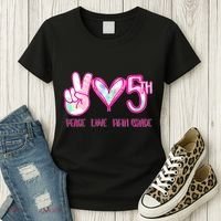 Peace Love Fifth-Grade Funny Cute Women's T-Shirt thumb 3