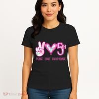 Peace Love Fifth-Grade Funny Cute Women's T-Shirt thumb 4