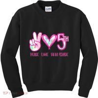 Peace Love Fifth-Grade Funny Cute Kids Sweatshirt thumb 0