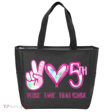 Peace Love Fifth-Grade Funny Cute Tote Bag