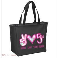 Peace Love Fifth-Grade Funny Cute Tote Bag thumb 2