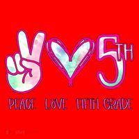 Peace Love Fifth-Grade Funny Cute Santa Hat thumb 1