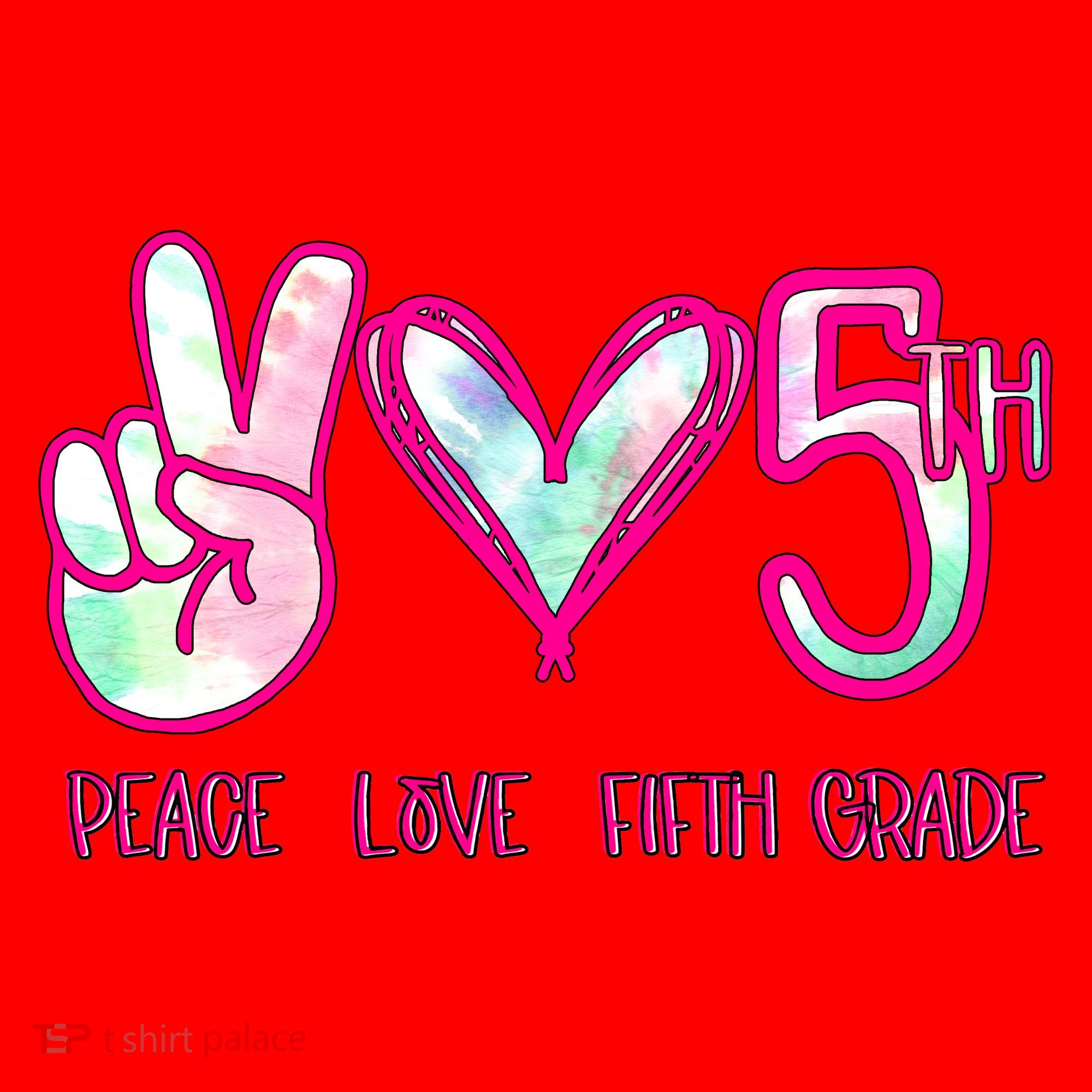 Peace Love Fifth-Grade Funny Cute Santa Hat