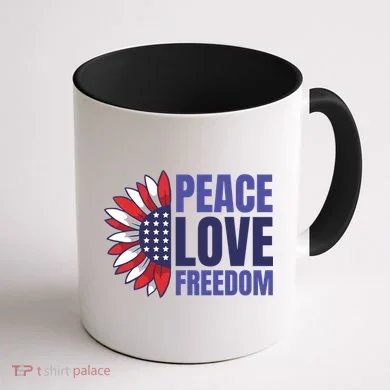 Peace Love Freedom Coffee Mug back