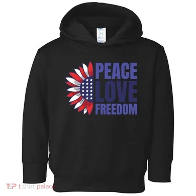 Peace Love Freedom Toddler Hoodie