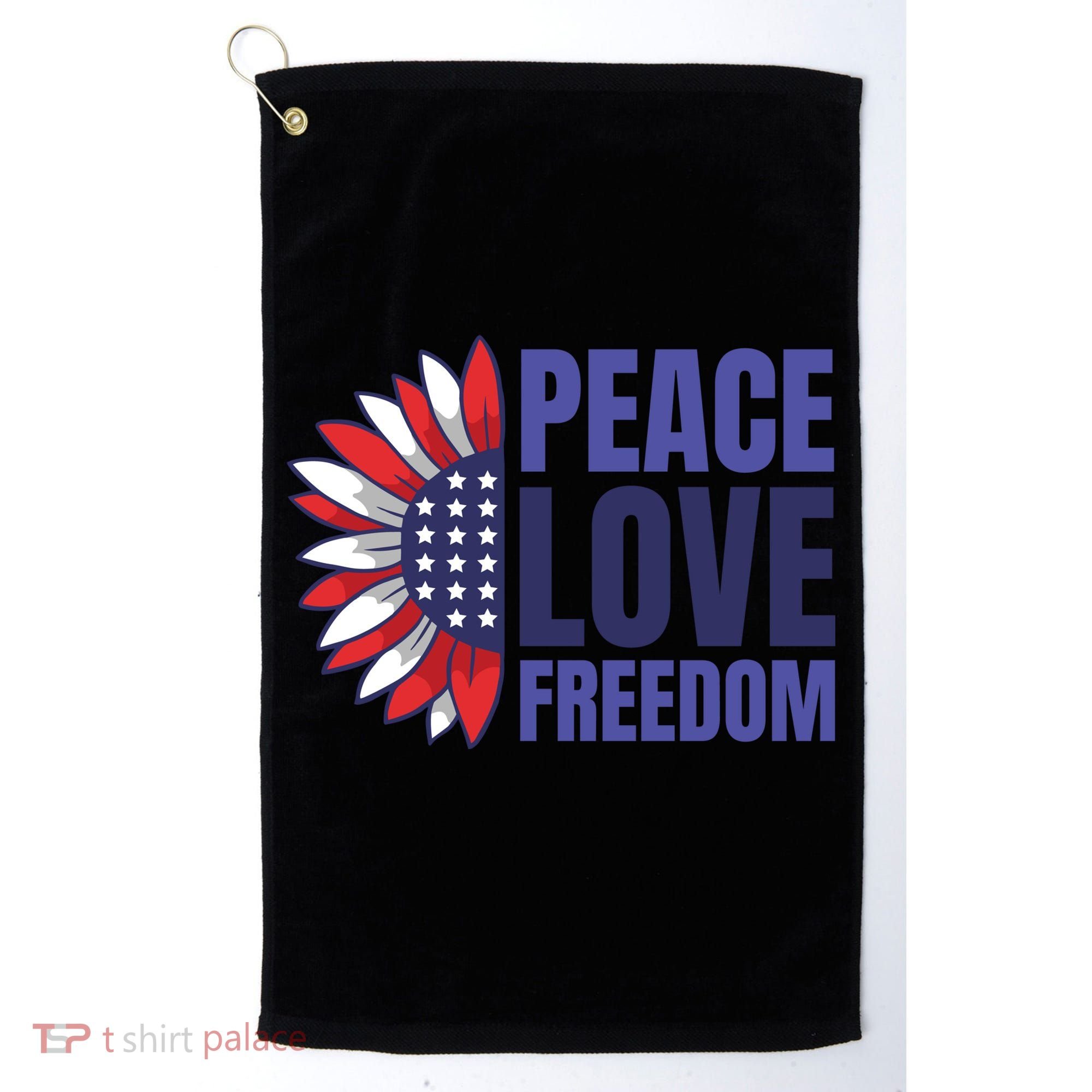 Peace Love Freedom Golf Towel