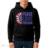 Peace Love Freedom Kids Hoodie thumb 4