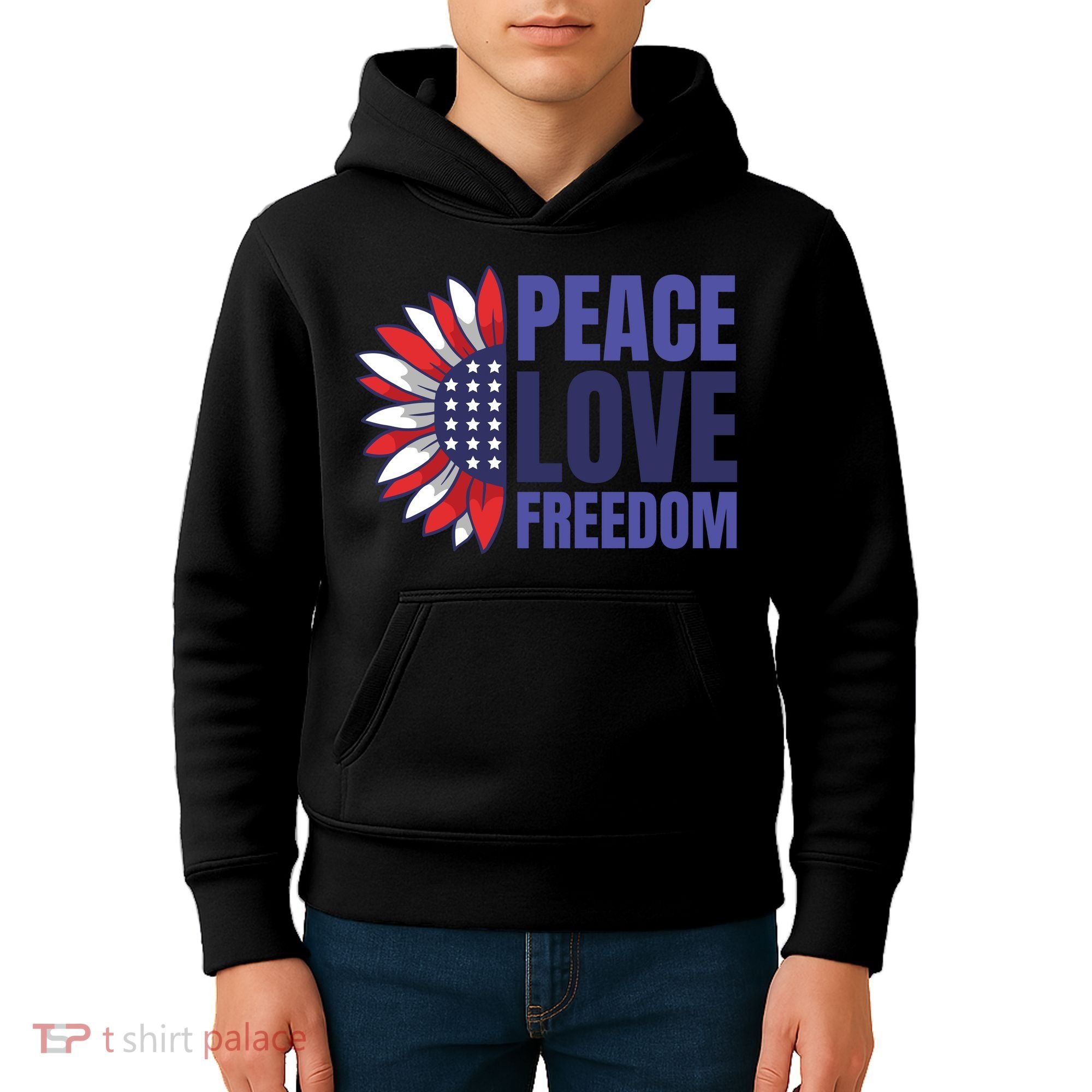 Peace Love Freedom Kids Hoodie