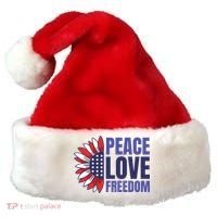 Peace Love Freedom Santa Hat thumb 0
