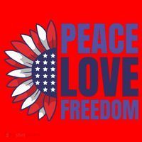 Peace Love Freedom Santa Hat thumb 1