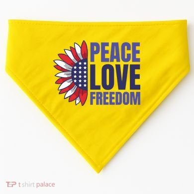 Peace Love Freedom USA-Made Doggie Bandana