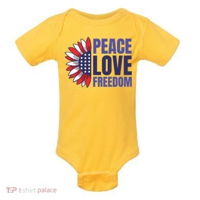 Peace Love Freedom Baby Bodysuit
