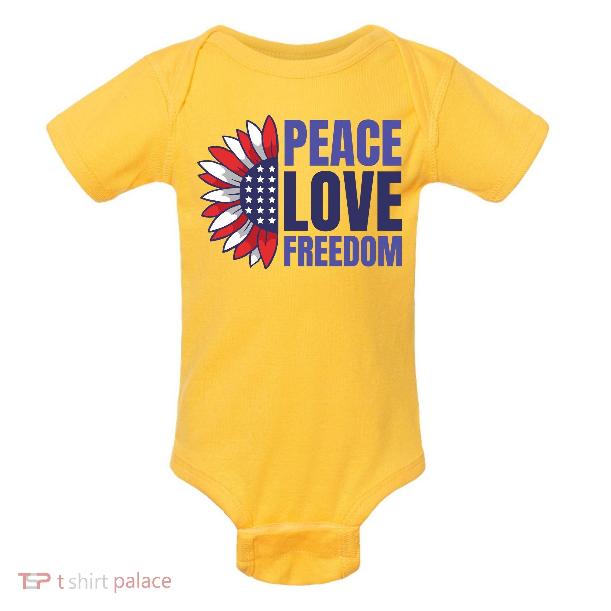 Peace Love Freedom Baby Bodysuit