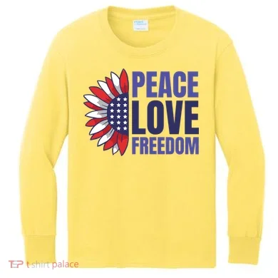 Peace Love Freedom Kids Long Sleeve Shirt