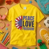Peace Love Freedom Kids T-Shirt thumb 3