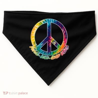 Peace Love Good Vibes USA-Made Doggie Bandana