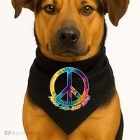 Peace Love Good Vibes USA-Made Doggie Bandana thumb 1