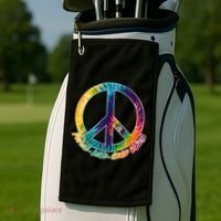 Peace Love Good Vibes Golf Towel thumb 2