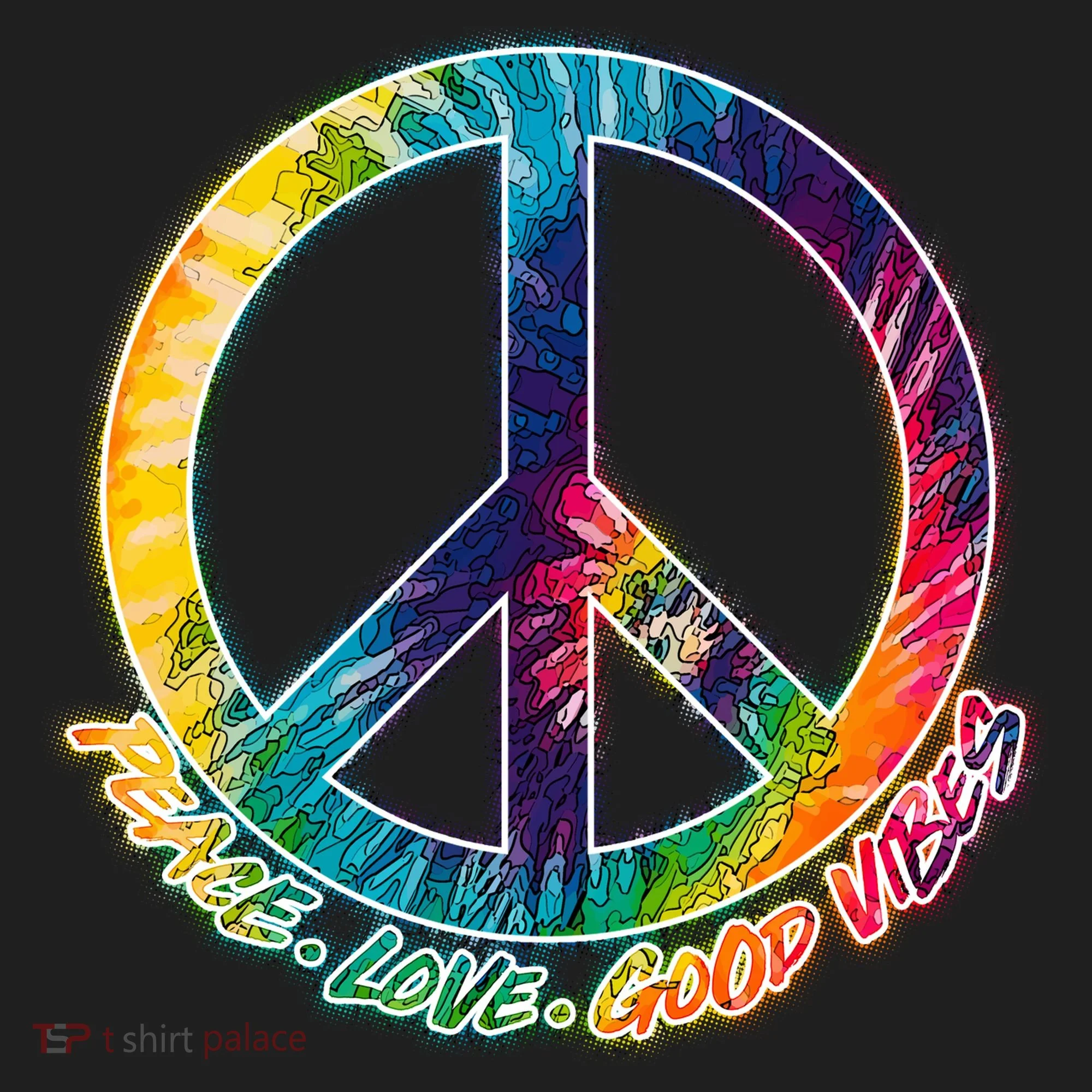 Peace Love Good Vibes Golf Towel