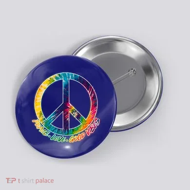 Peace Love Good Vibes Button
