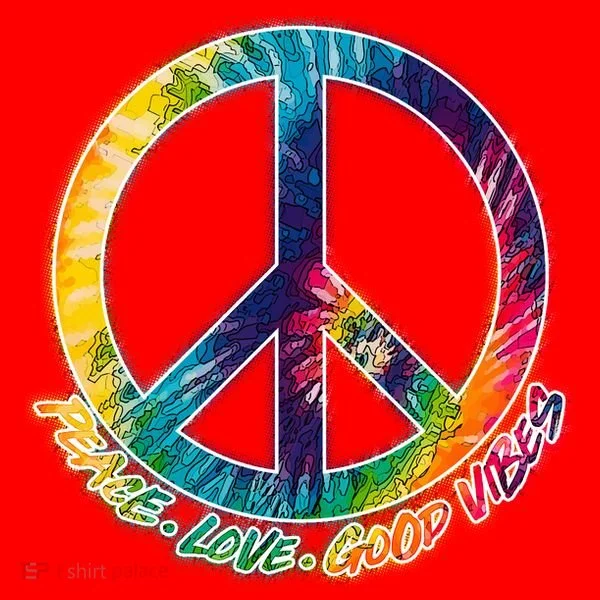 Peace Love Good Vibes Santa Hat