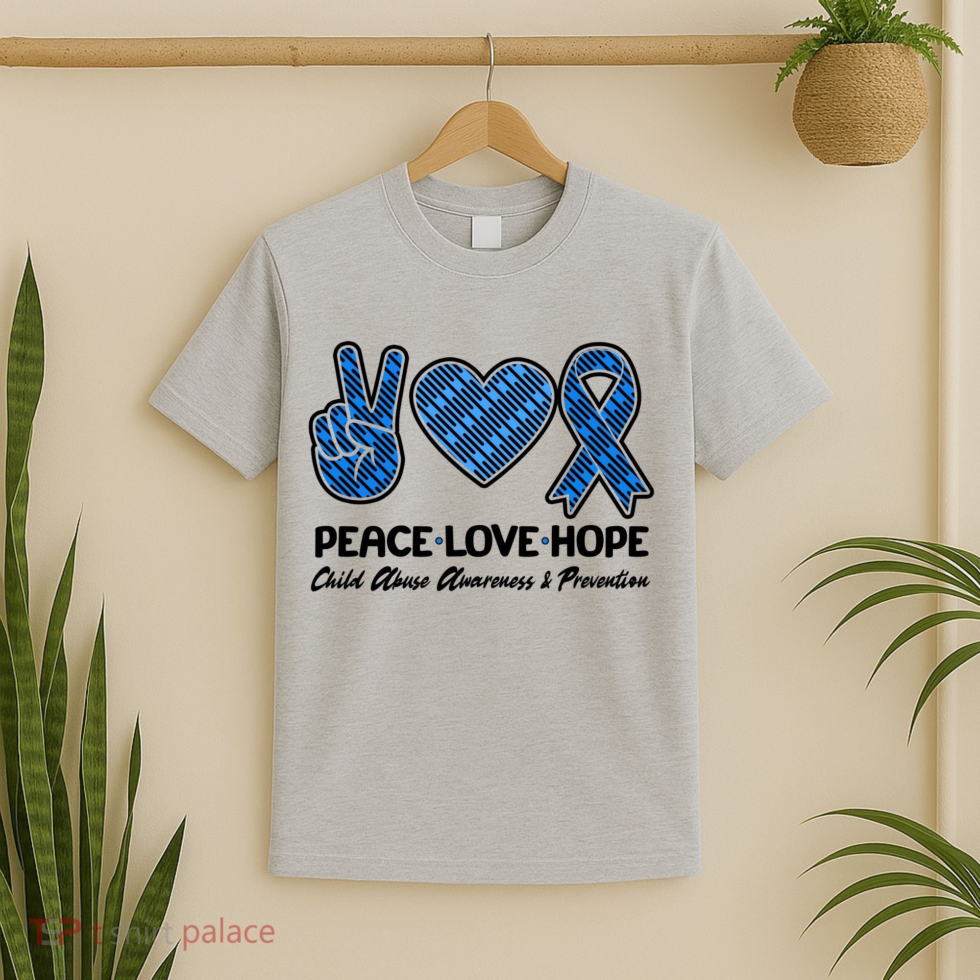 Peace Love Hope Child Abuse Awareness and Prevention T-Shirt