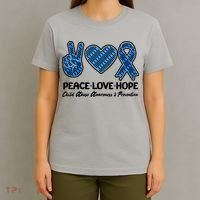 Peace Love Hope Child Abuse Awareness and Prevention T-Shirt thumb 4