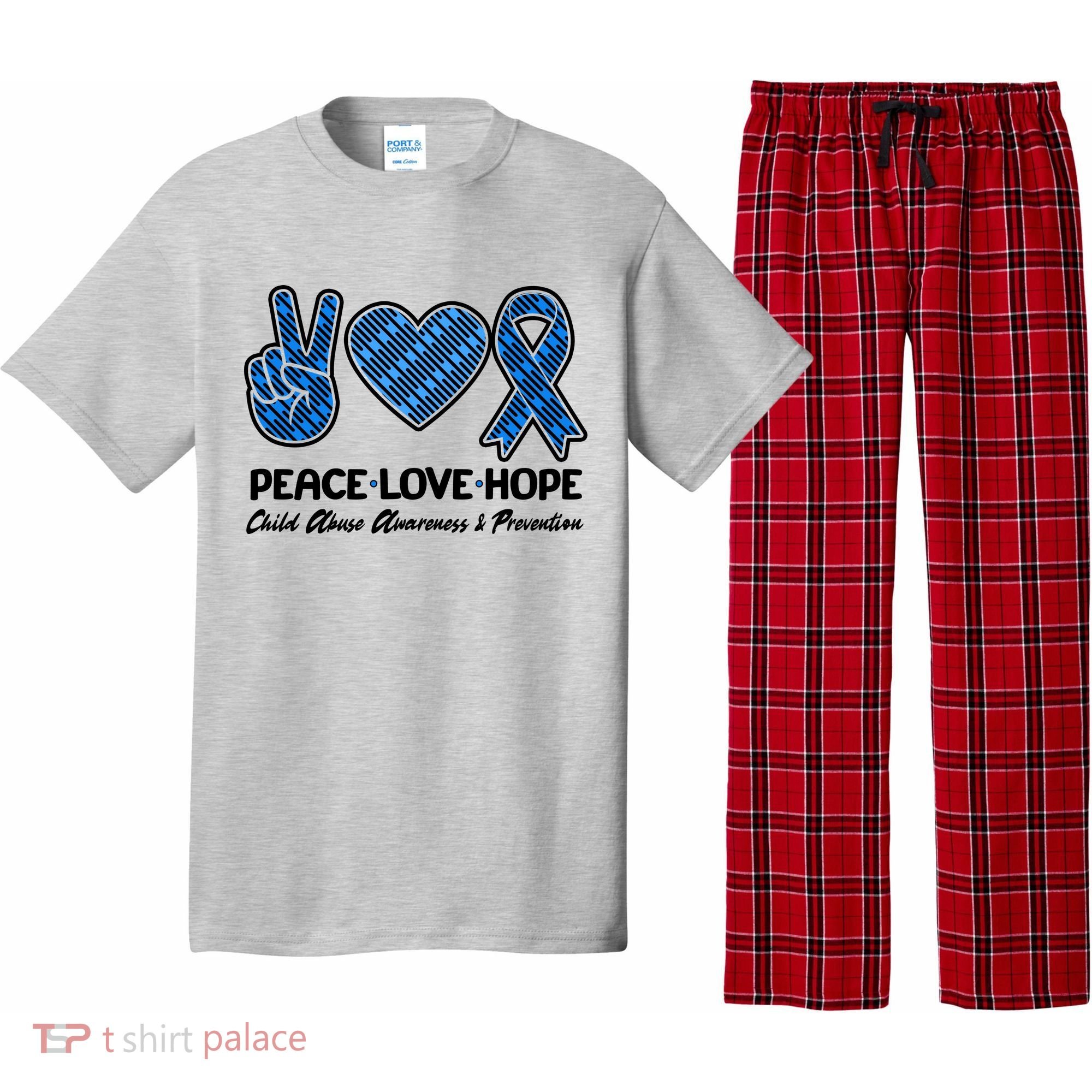 Peace Love Hope Child Abuse Awareness and Prevention Pajama Set