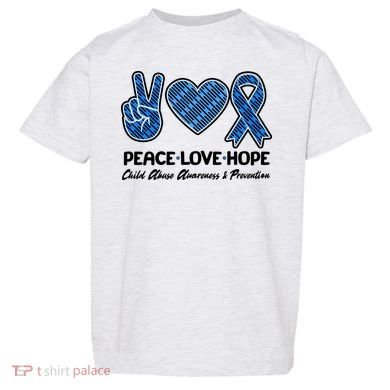 Peace Love Hope Child Abuse Awareness and Prevention Toddler T-Shirt