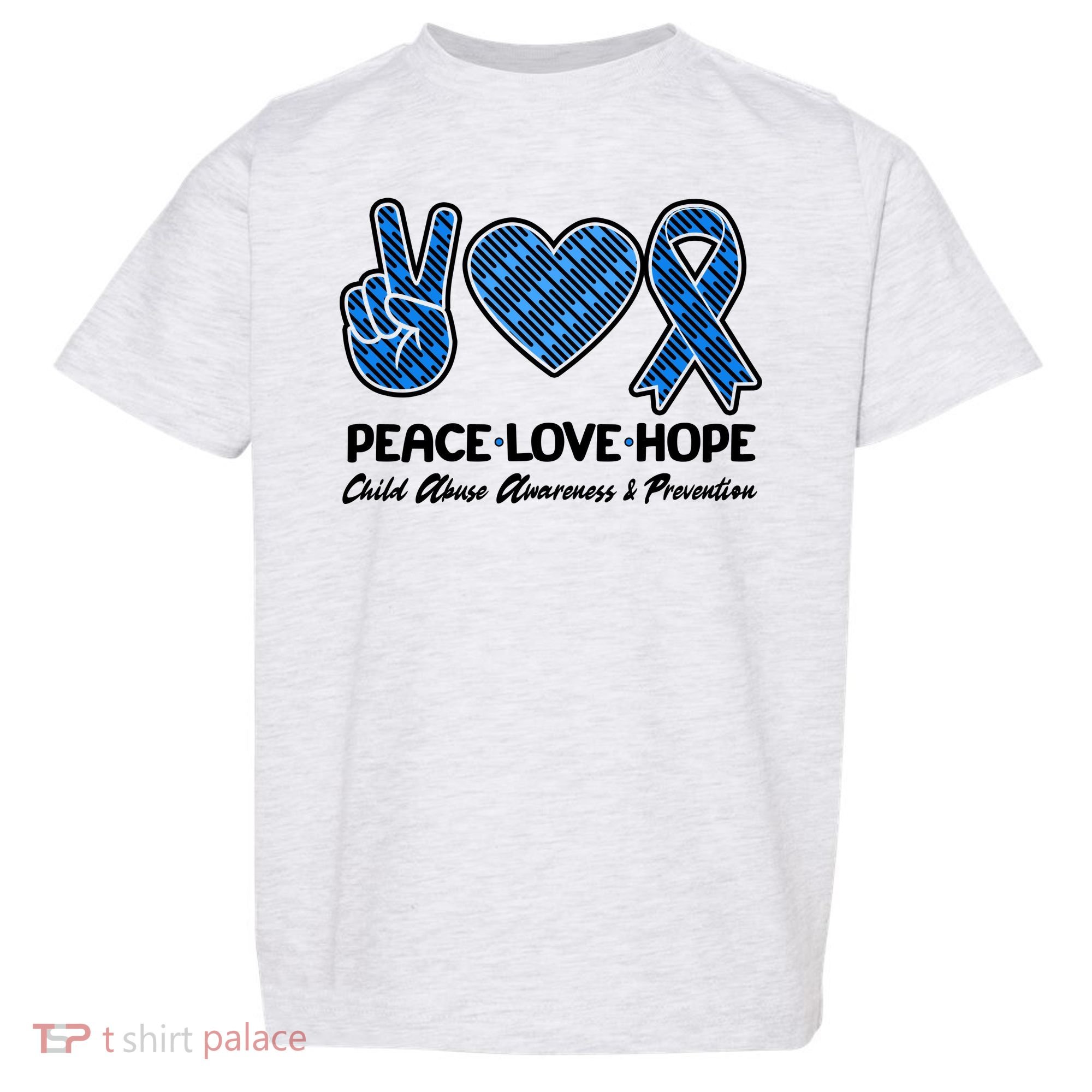 Peace Love Hope Child Abuse Awareness and Prevention Toddler T-Shirt