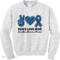 Peace Love Hope Child Abuse Awareness and Prevention Kids Sweatshirt thumb 0