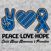 Peace Love Hope Child Abuse Awareness and Prevention Kids Sweatshirt thumb 2