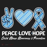 Peace Love Hope Child Abuse Awareness and Prevention Women's Sweatshirt thumb 2