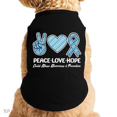 Peace Love Hope Child Abuse Awareness and Prevention Doggie Tank