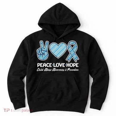 Peace Love Hope Child Abuse Awareness and Prevention Hoodie