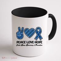 Peace Love Hope Child Abuse Awareness and Prevention Coffee Mug thumb 1