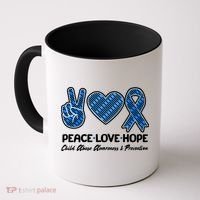Peace Love Hope Child Abuse Awareness and Prevention Coffee Mug thumb 0