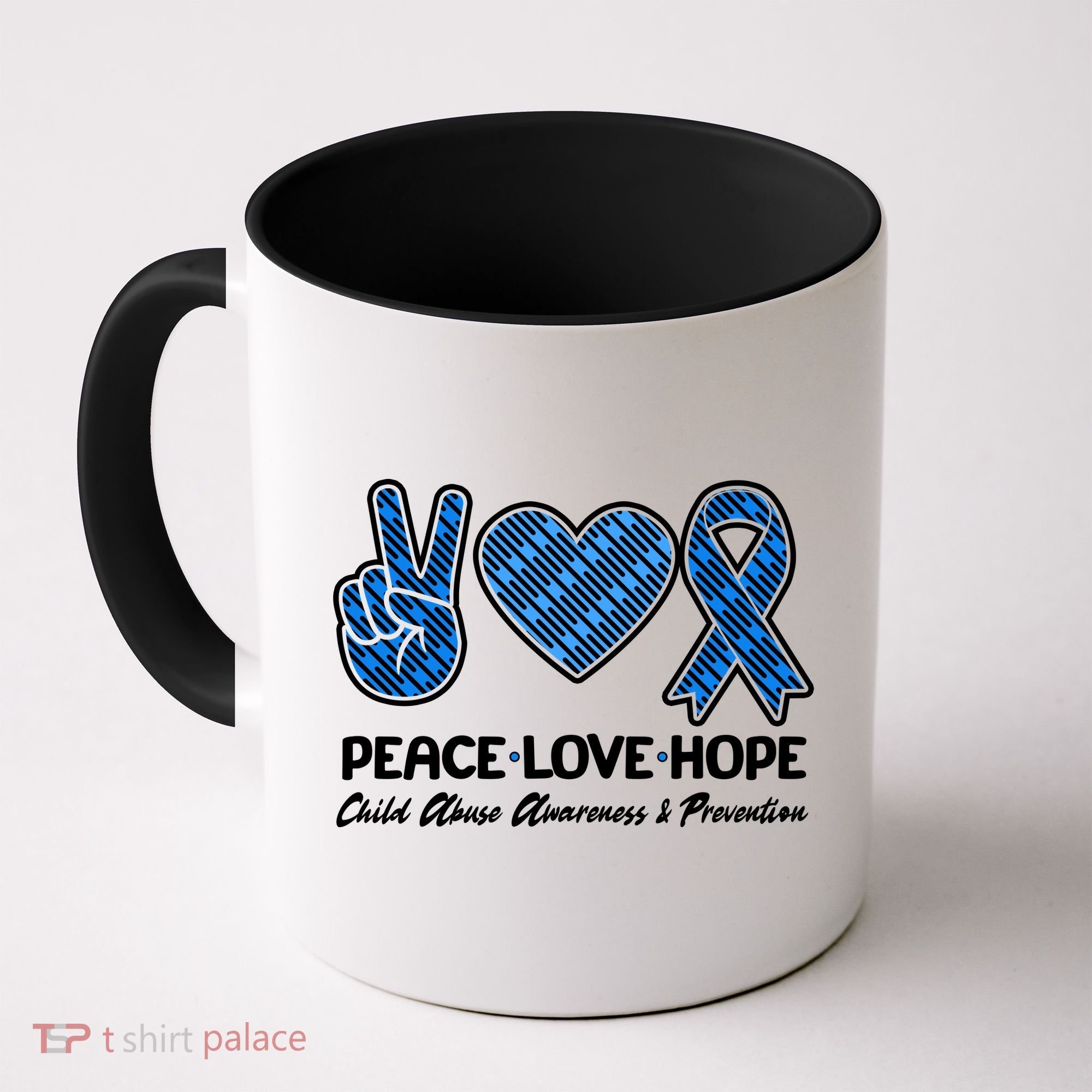Peace Love Hope Child Abuse Awareness and Prevention Coffee Mug