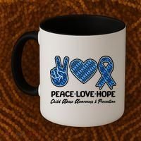 Peace Love Hope Child Abuse Awareness and Prevention Coffee Mug thumb 2