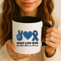 Peace Love Hope Child Abuse Awareness and Prevention Coffee Mug thumb 3