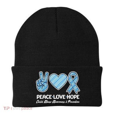 Peace Love Hope Child Abuse Awareness and Prevention Beanie