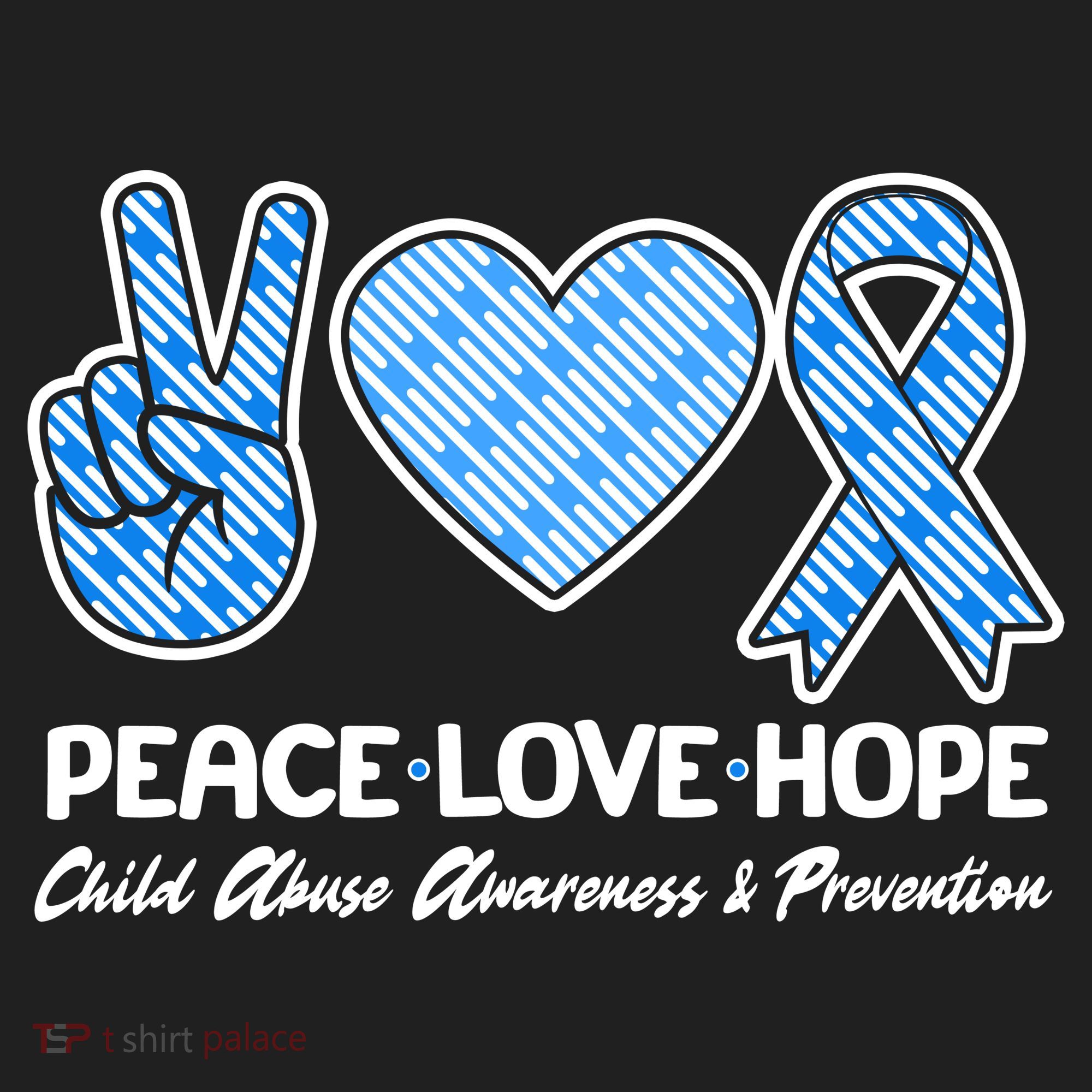 Peace Love Hope Child Abuse Awareness and Prevention Tumbler