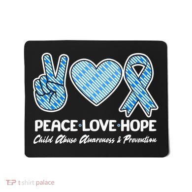 Peace Love Hope Child Abuse Awareness and Prevention Mousepad