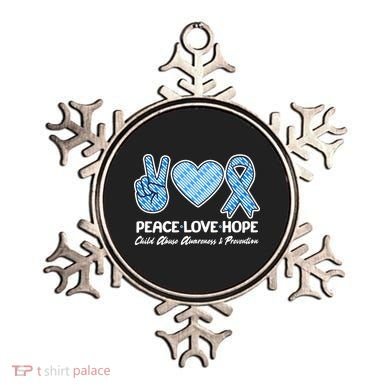 Peace Love Hope Child Abuse Awareness and Prevention Ornament