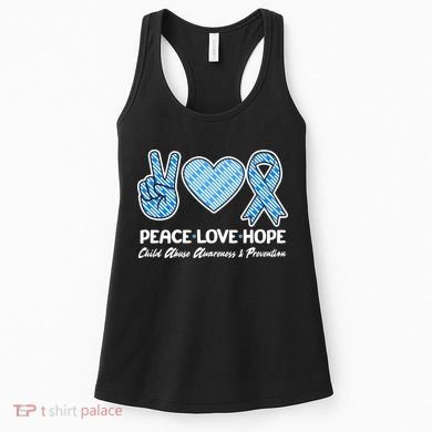 Peace Love Hope Child Abuse Awareness and Prevention Women's Tank Top