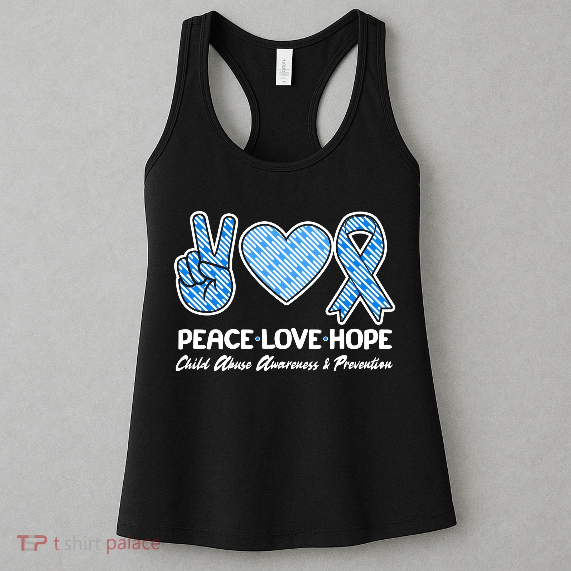 Peace Love Hope Child Abuse Awareness and Prevention Women's Tank Top
