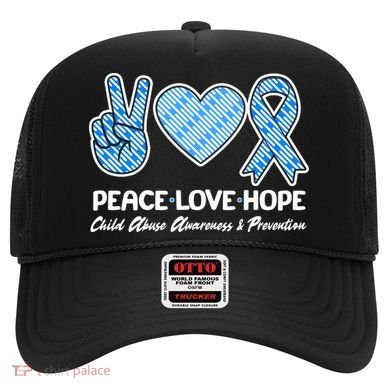 Peace Love Hope Child Abuse Awareness and Prevention Hat