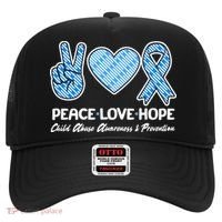 Peace Love Hope Child Abuse Awareness and Prevention Hat thumb 0