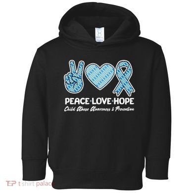 Peace Love Hope Child Abuse Awareness and Prevention Toddler Hoodie