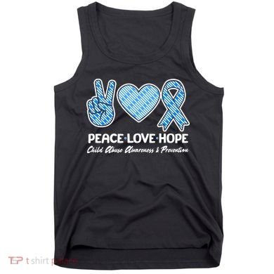 Peace Love Hope Child Abuse Awareness and Prevention Tank Top